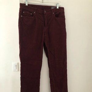 Men's Burgundy Straight Leg Bonobo Corduroys